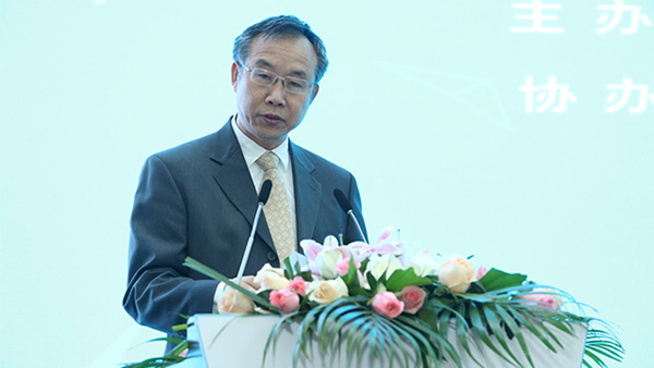 北京大學數(shù)學科學學院院長陳大岳致辭